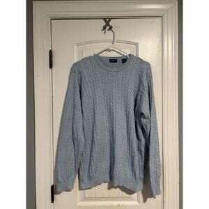 IZOD Cable Knit Sweater‎ Ribbed Mens L Blue